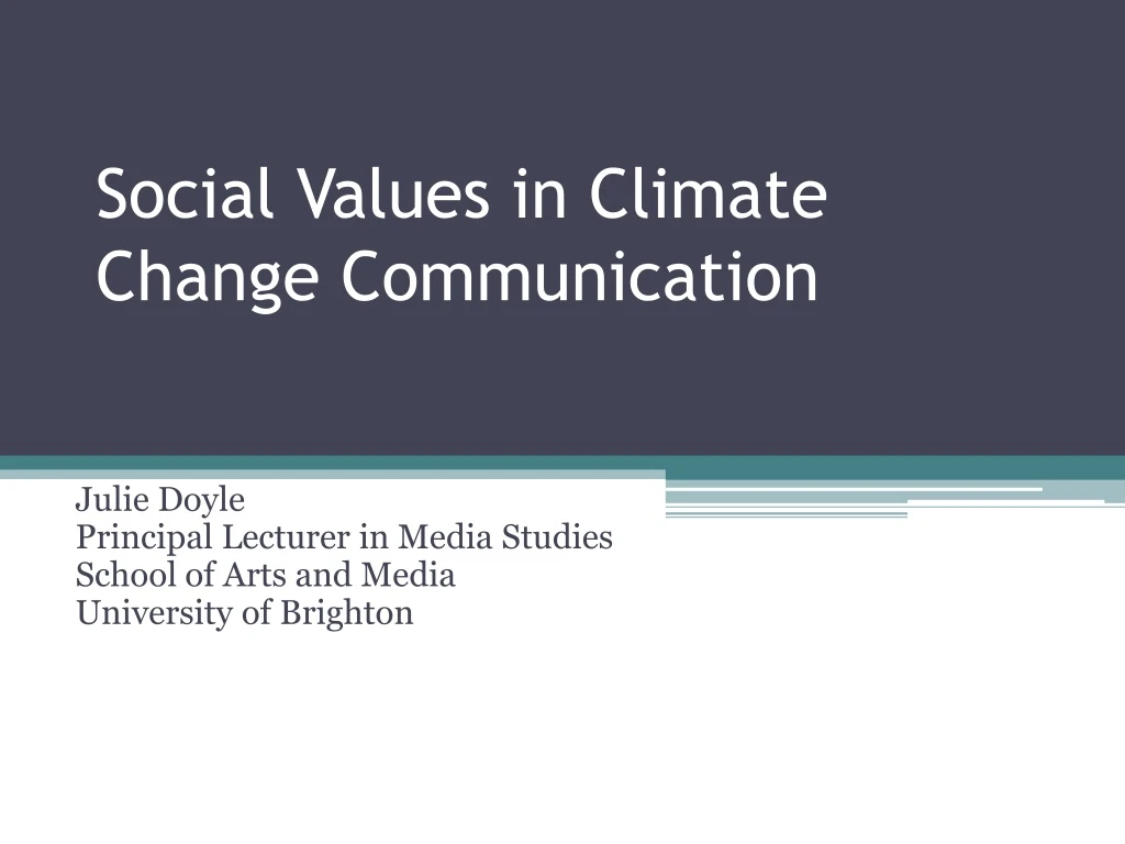 social values in climate change communication