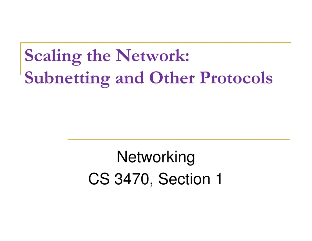 scaling the network subnetting and other protocols