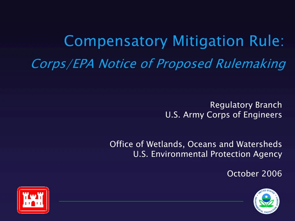 compensatory mitigation rule corps epa notice of proposed rulemaking