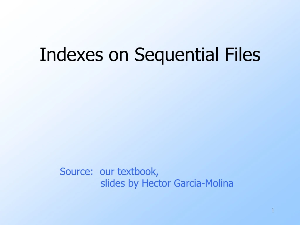 indexes on sequential files