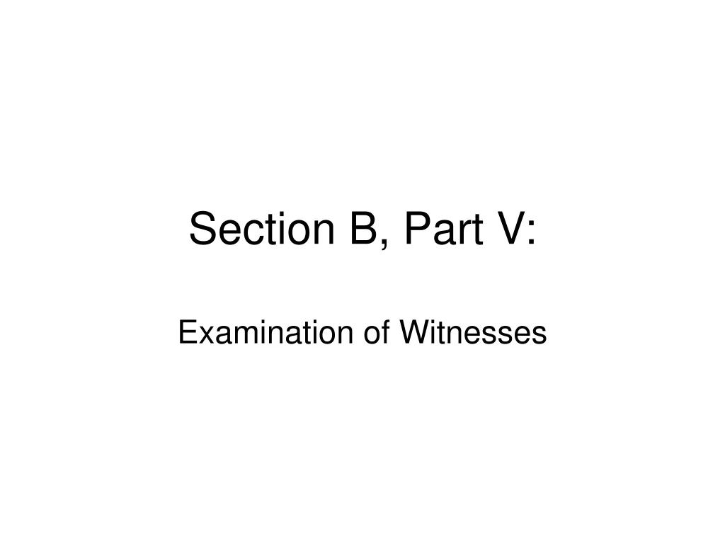section b part v