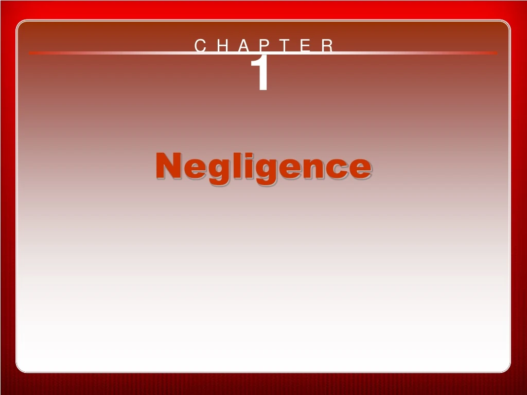 chapter 1 negligence