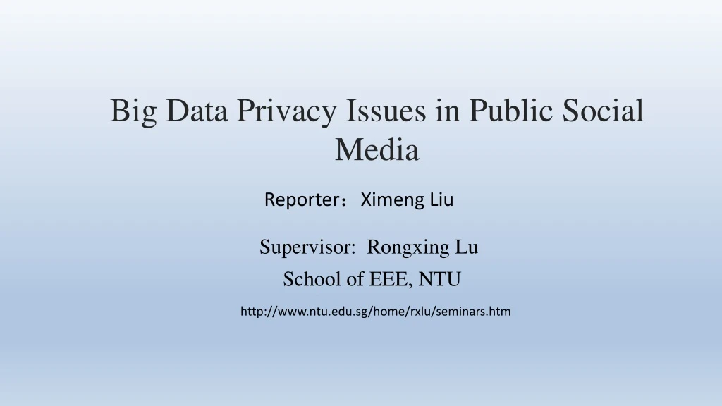 big data privacy issues in public social media