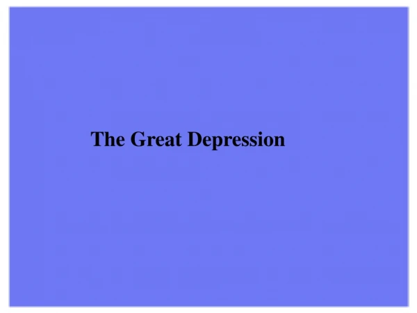 The Great Depression