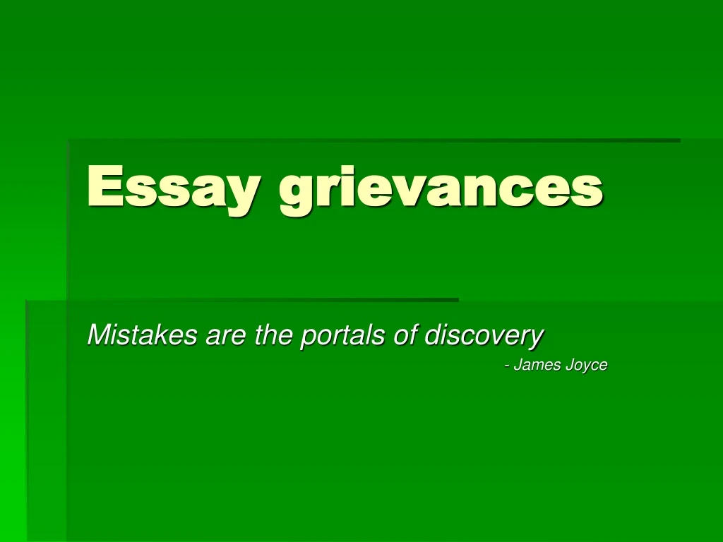 essay grievances