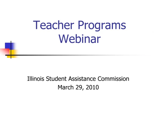 Teacher Programs Webinar