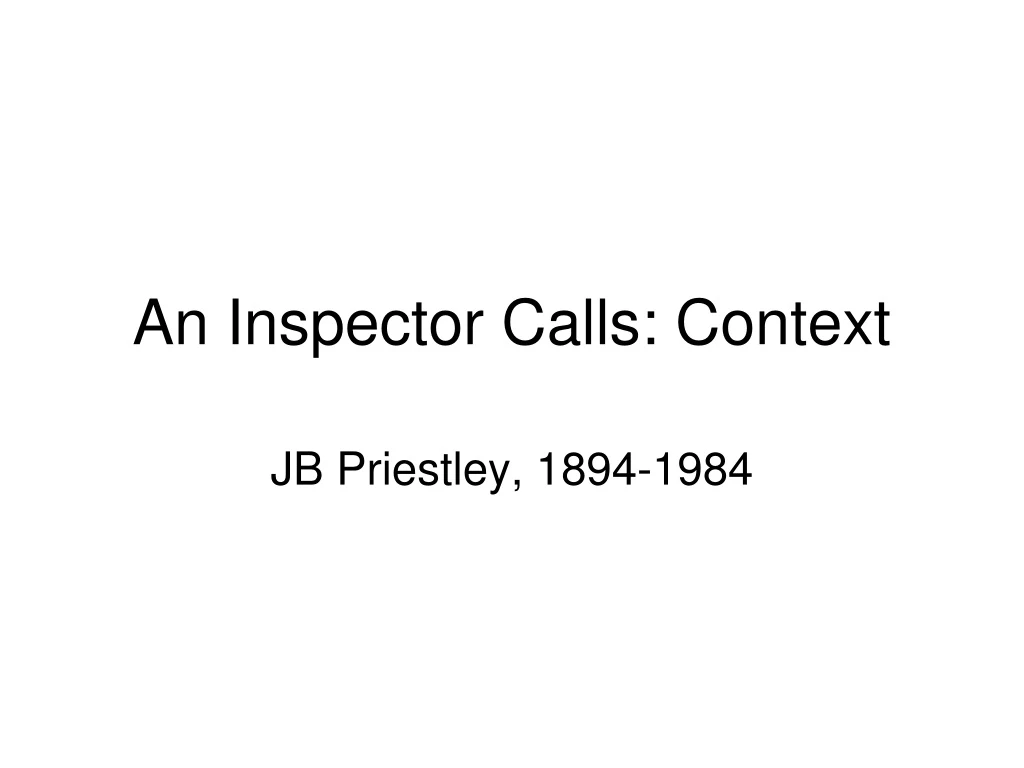 an inspector calls context