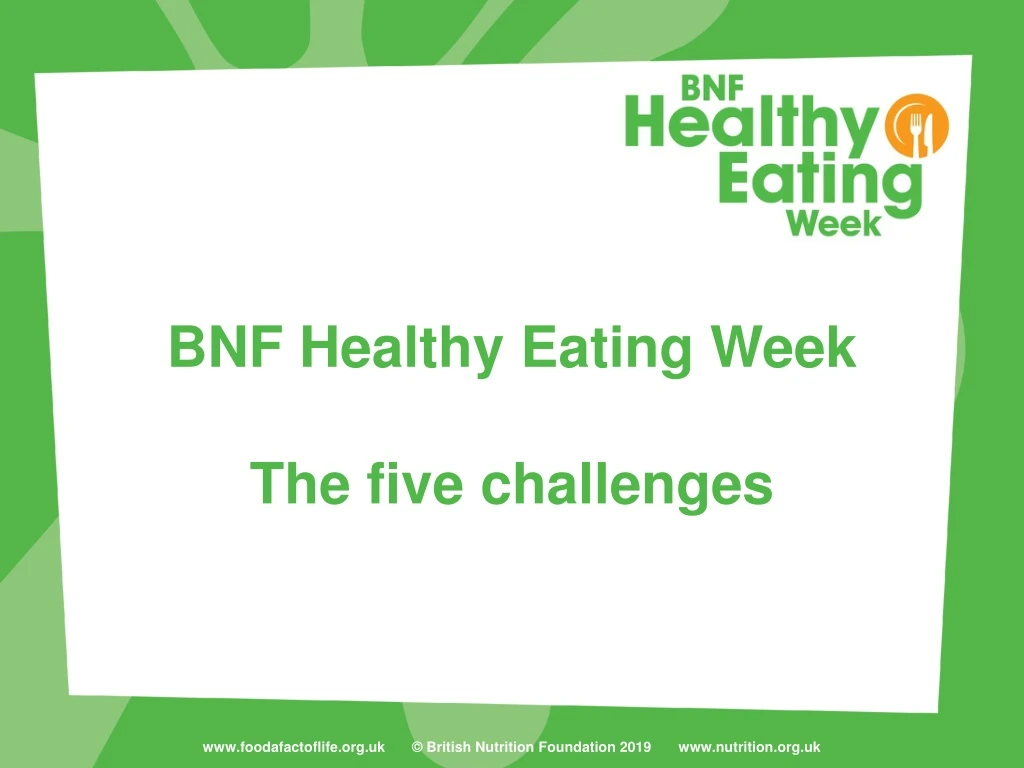 bnf healthy eating week the five challenges