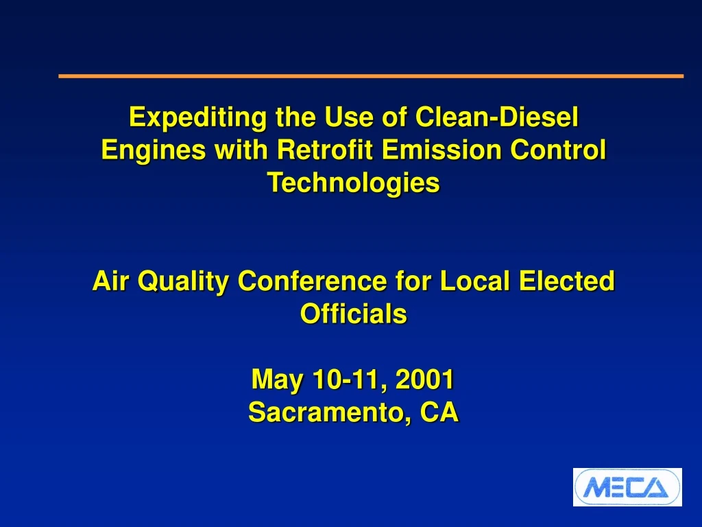 expediting the use of clean diesel engines with
