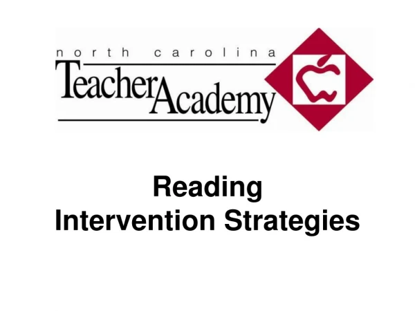 Reading Intervention Strategies