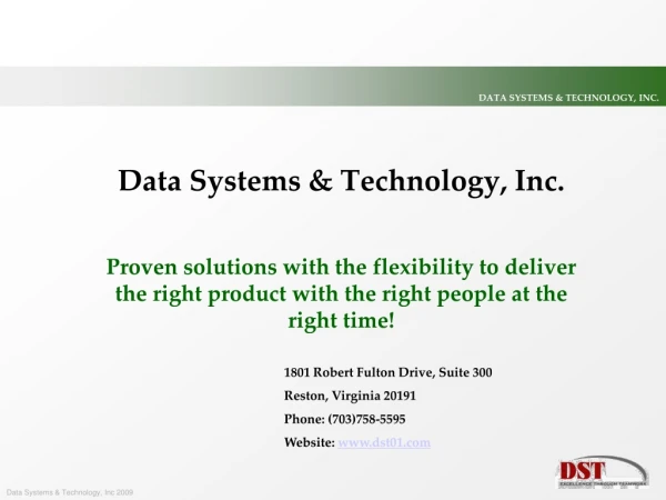Data Systems &amp; Technology, Inc.