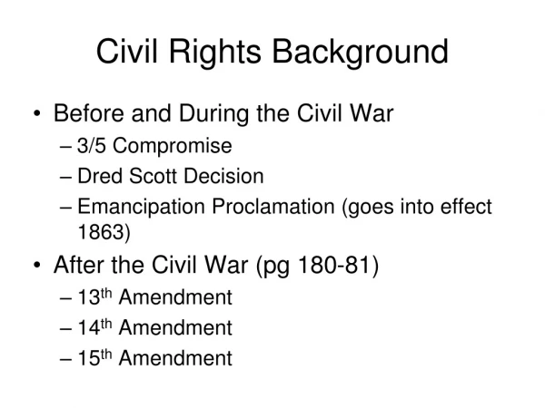 Civil Rights Background