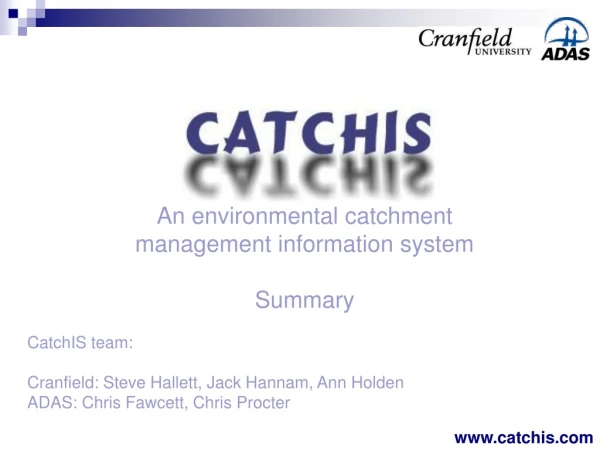 An environmental catchment management information system Summary