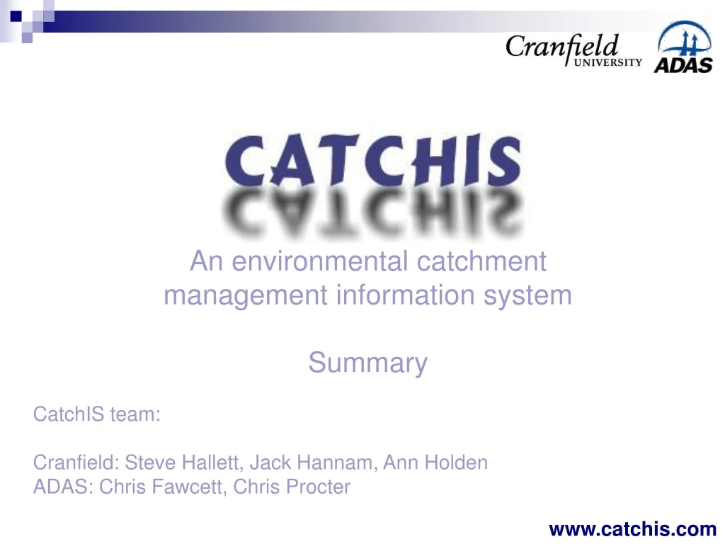 an environmental catchment management information