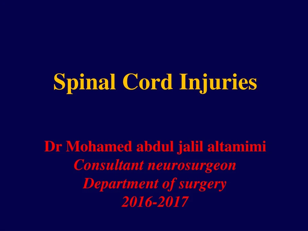 spinal cord injuries