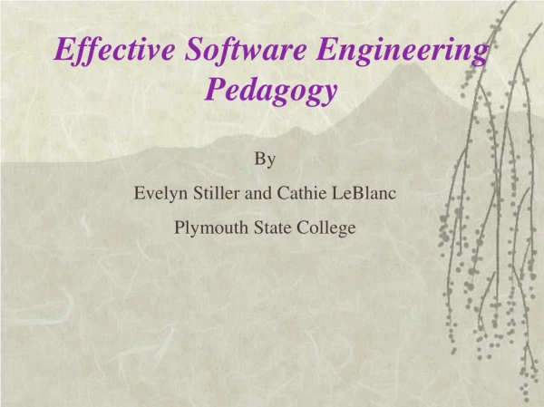 Effective Software Engineering Pedagogy