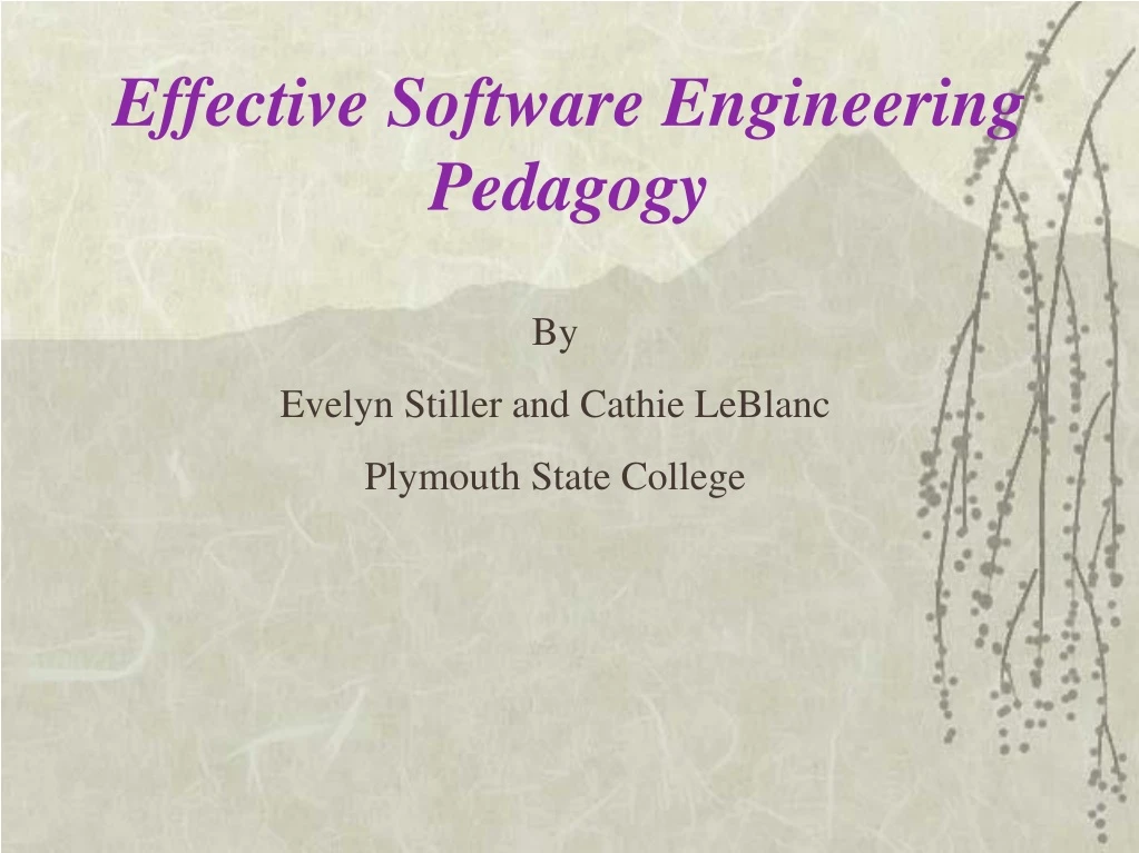 effective software engineering pedagogy