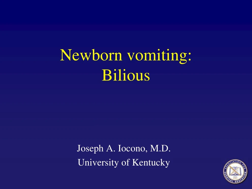 newborn vomiting bilious