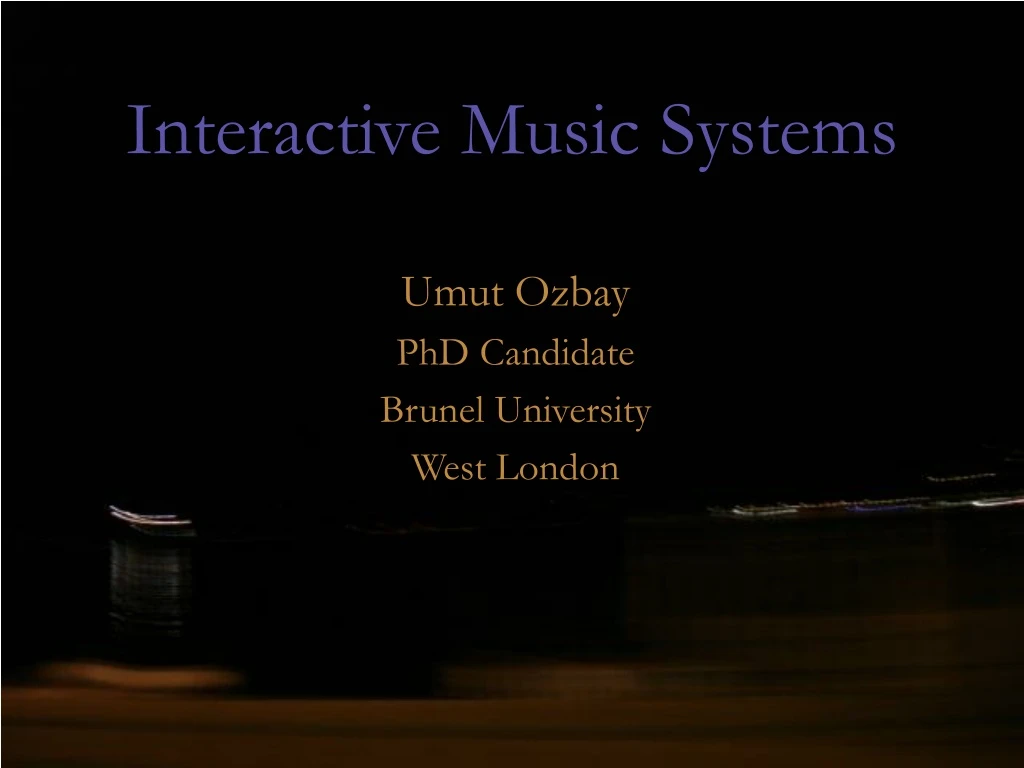 interactive music systems