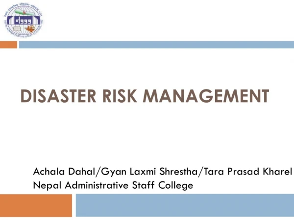 Disaster  Risk  Management