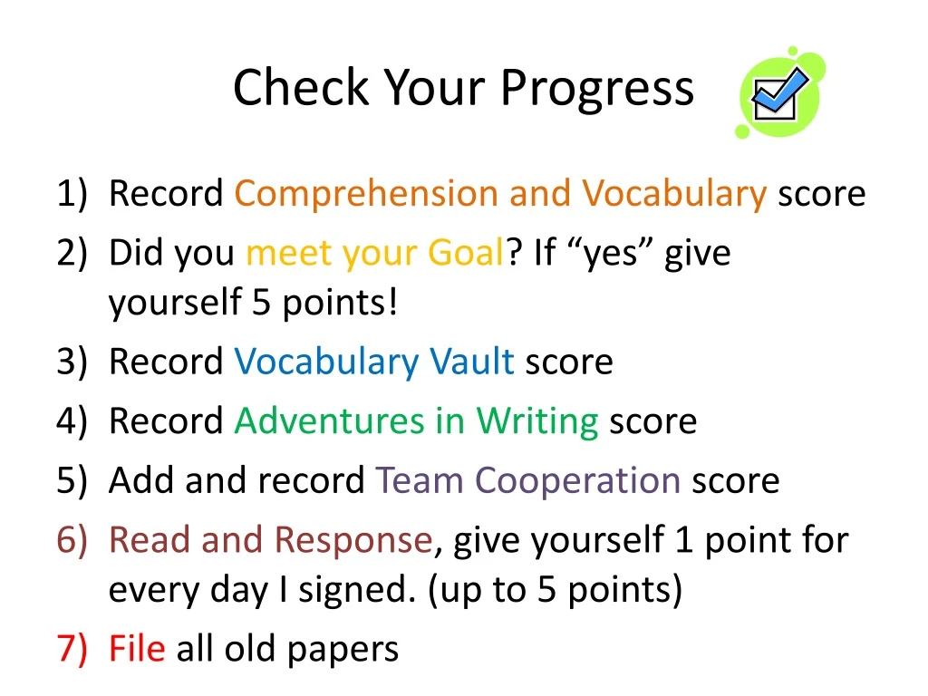 check your progress