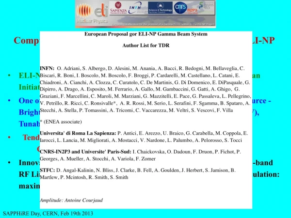 Compton Collision Scheme of E-Gammas Proposal for ELI-NP