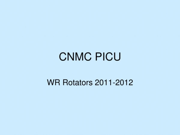 CNMC PICU