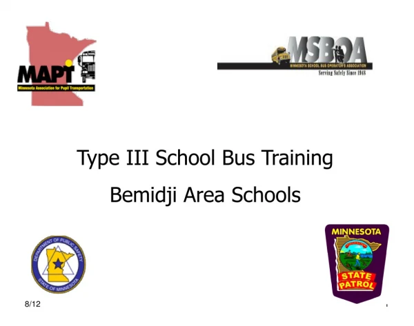 Type III School Bus Training Bemidji Area Schools