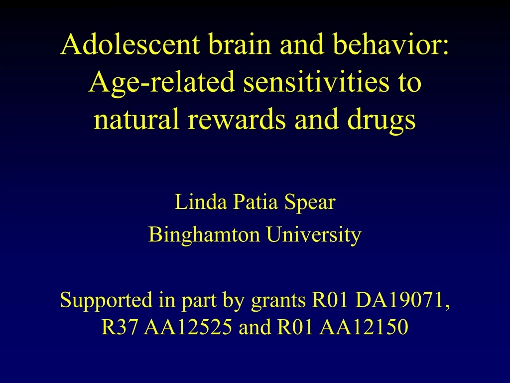 adolescent brain and behavior age related sensitivities to natural rewards and drugs