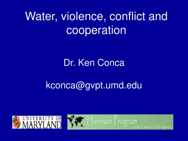 Water, violence, conflict and cooperation