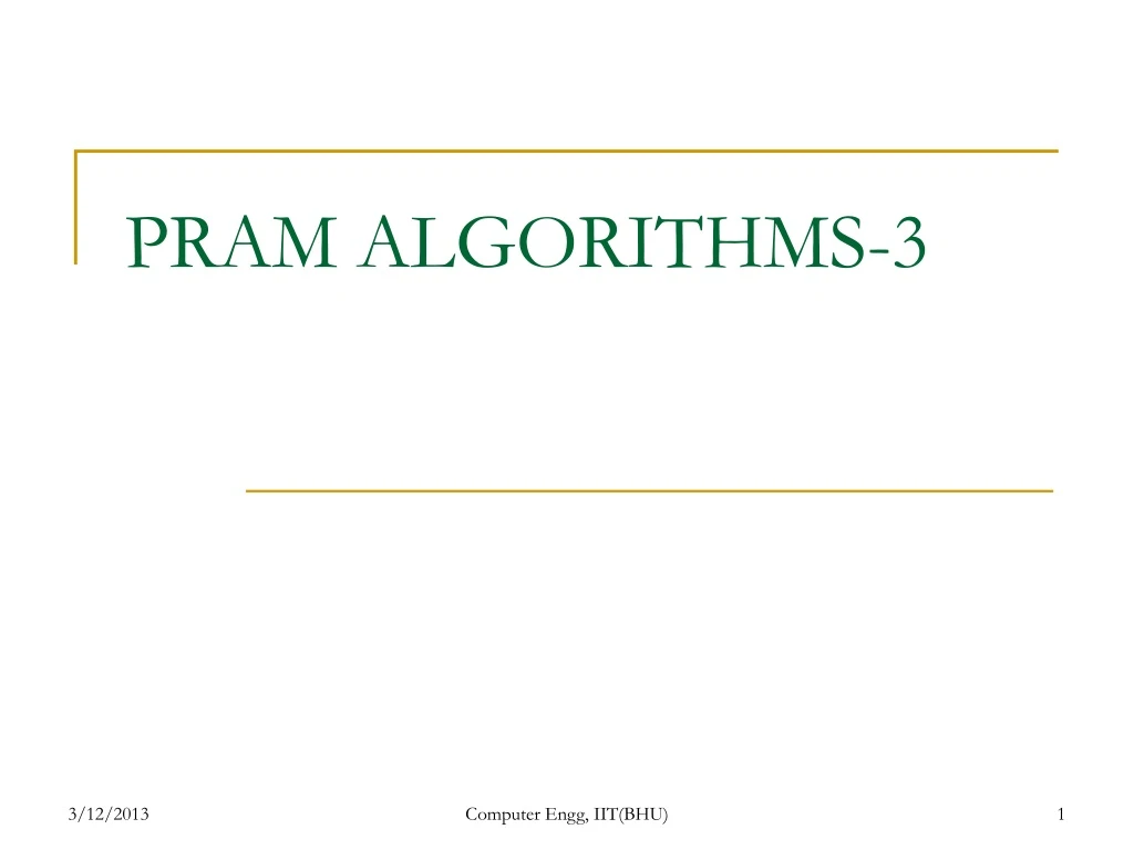 pram algorithms 3