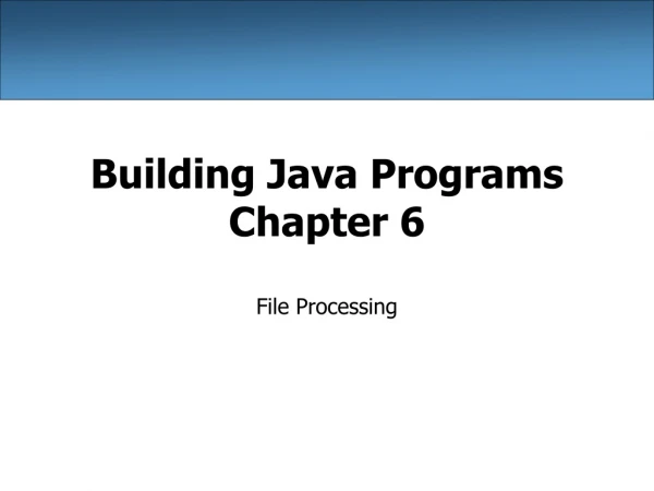 Building Java Programs Chapter 6