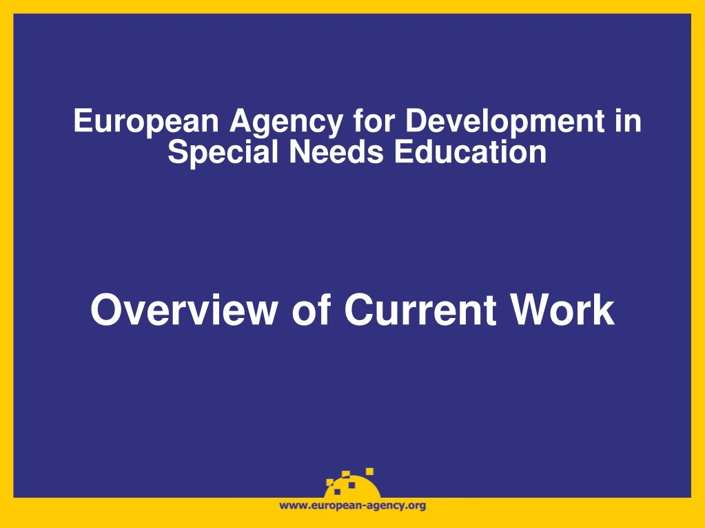 european agency for development in special needs education