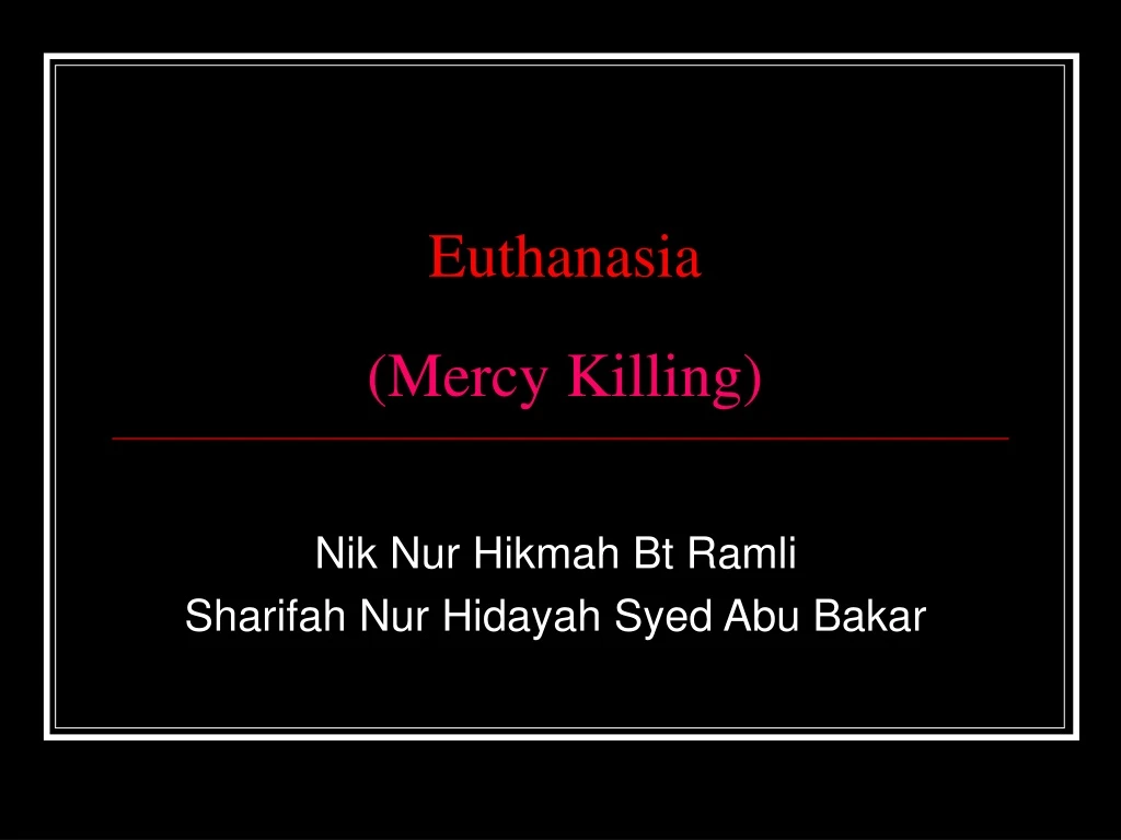 euthanasia mercy killing