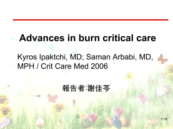 Advances in burn critical care