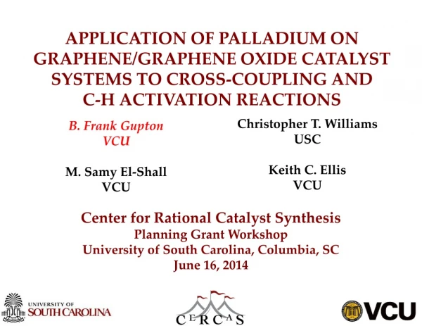 APPLICATION OF PALLADIUM ON GRAPHENE/GRAPHENE OXIDE CATALYST SYSTEMS TO CROSS-COUPLING AND