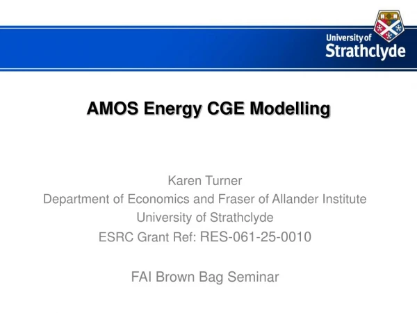 AMOS Energy CGE Modelling
