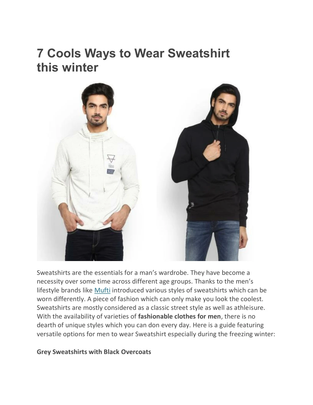 7 cools ways to wear sweatshirt this winter