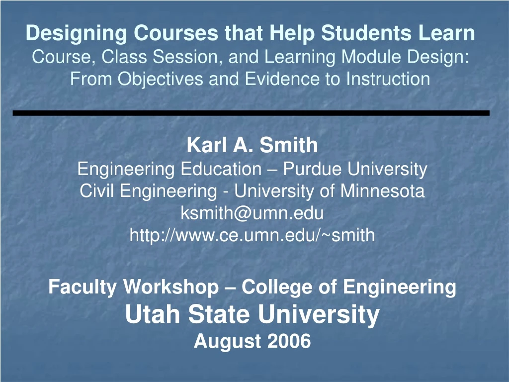 designing courses that help students learn course