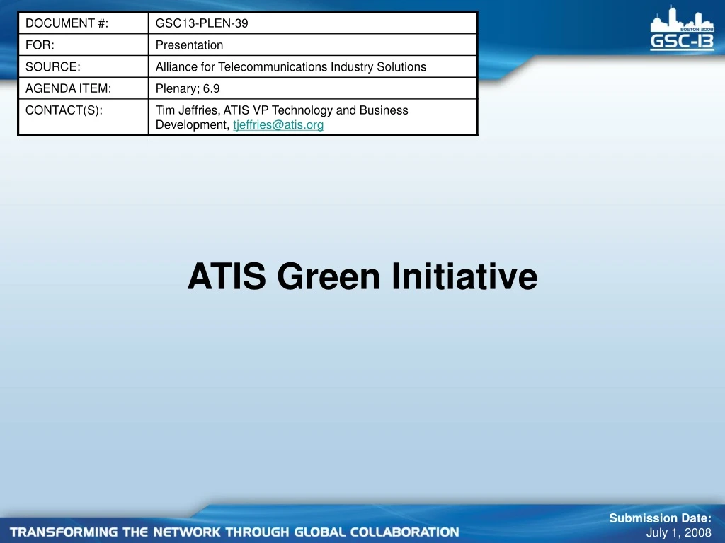 atis green initiative