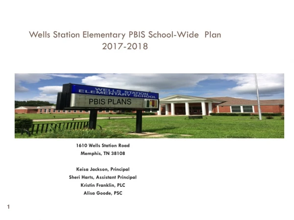 Wells Station Elementary PBIS School-Wide  Plan  2017-2018