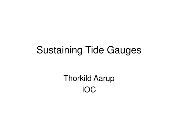 Sustaining Tide Gauges