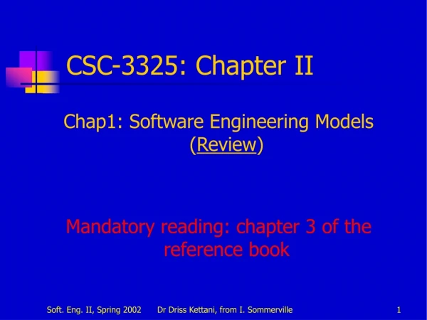 CSC-3325:  Chapter II