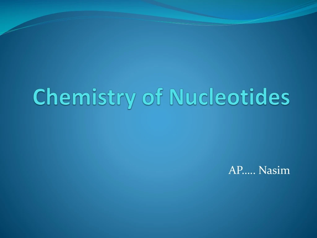 chemistry of nucleotides