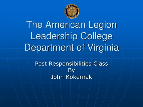The American Legion Leadership College Department of Virginia