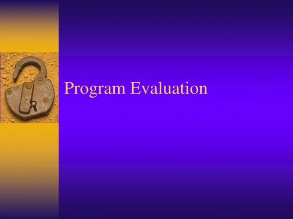 Program Evaluation