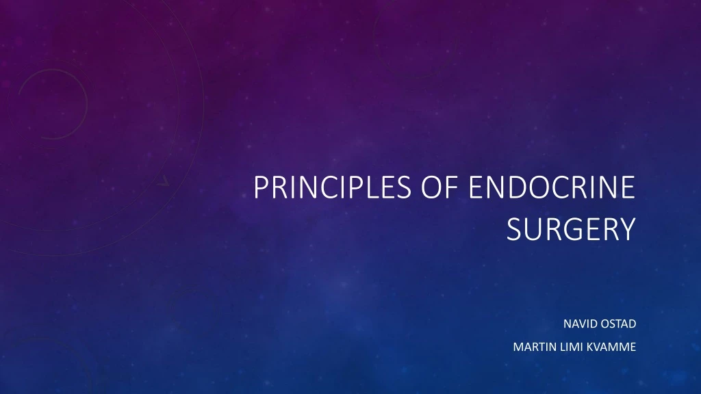 principles of endocrine surgery