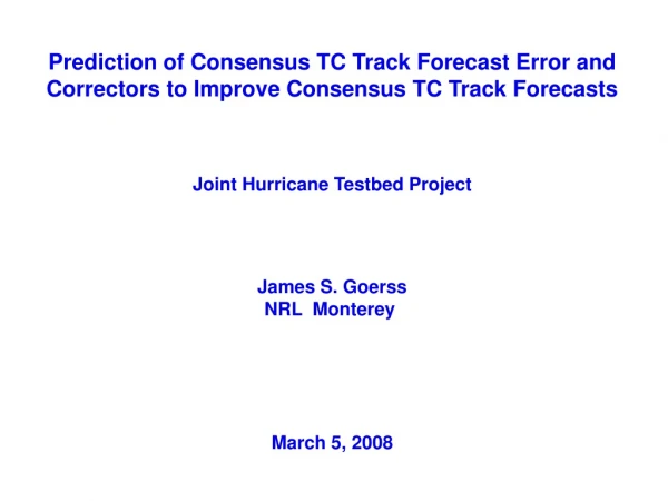 Prediction of Consensus TC Track Forecast Error and