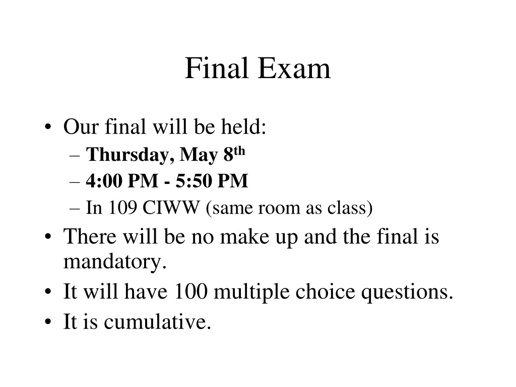 final exam