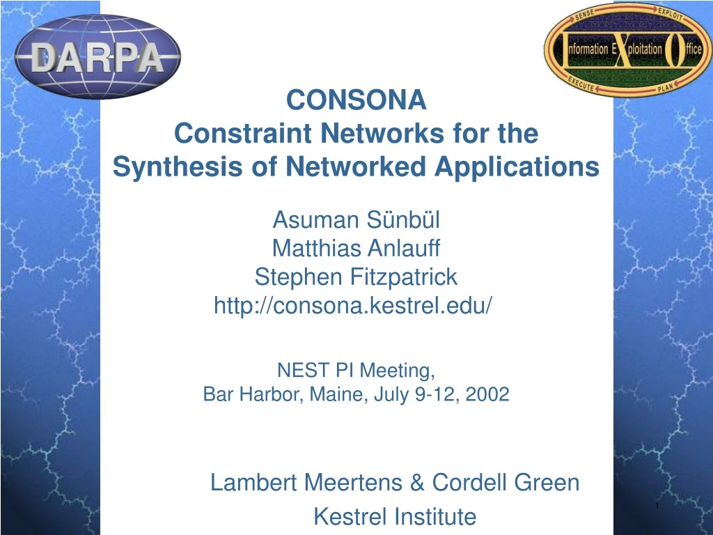 consona constraint networks for the synthesis of networked applications